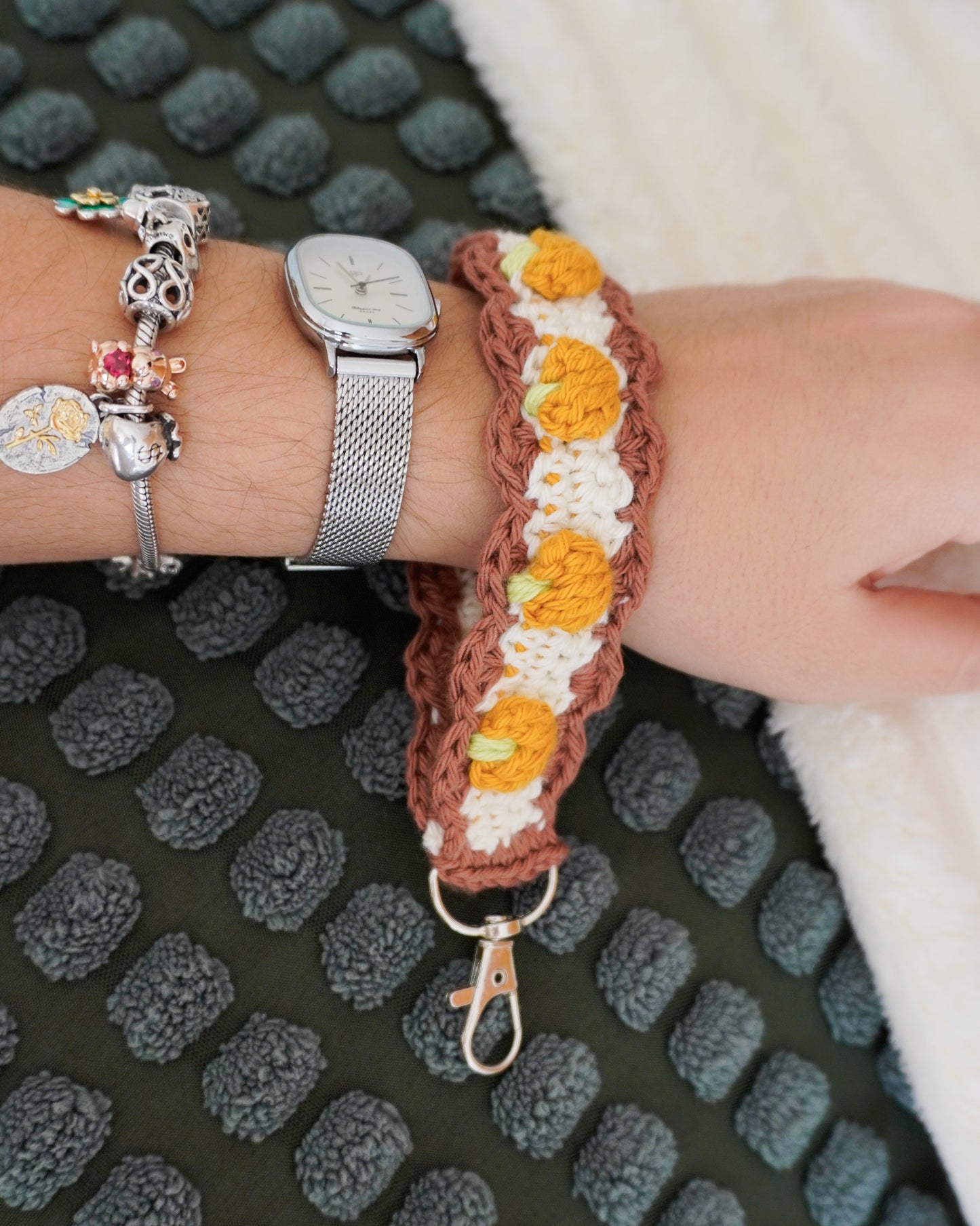 Pumpkin Wrist Keychain