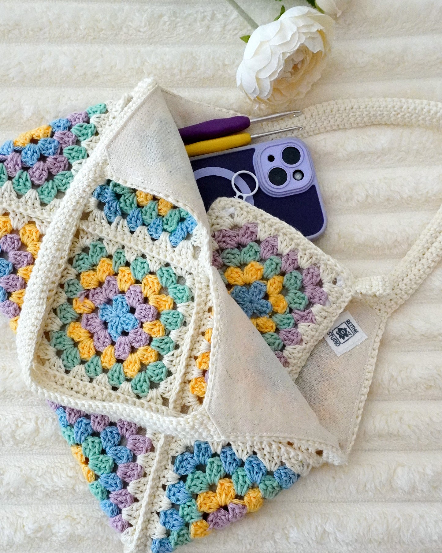 Pastel Granny Square HandBag