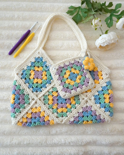 Pastel Granny Square HandBag