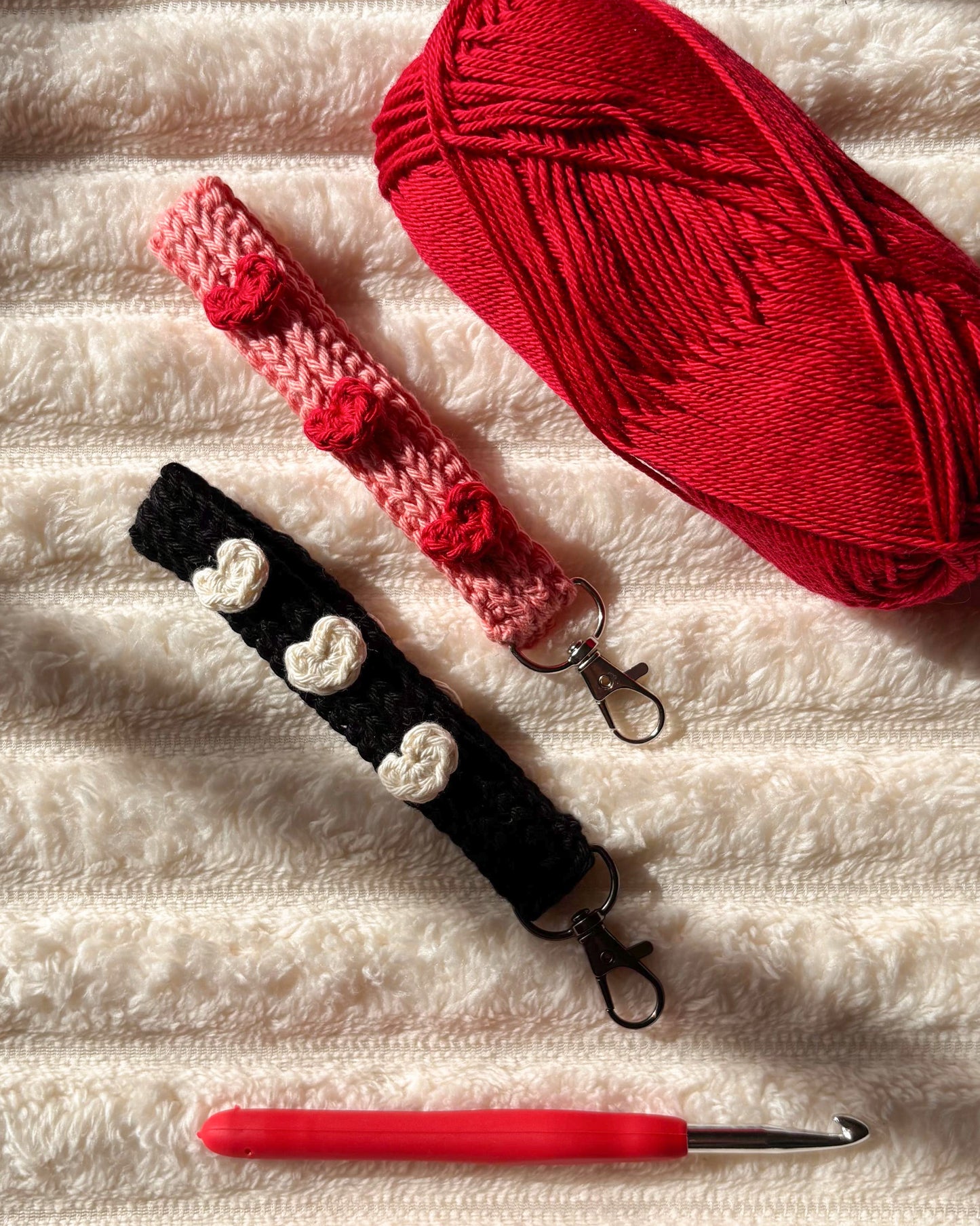Mini Hearts Wrist Keychain