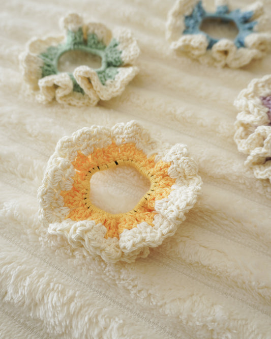 Pastel Flower Scrunchie